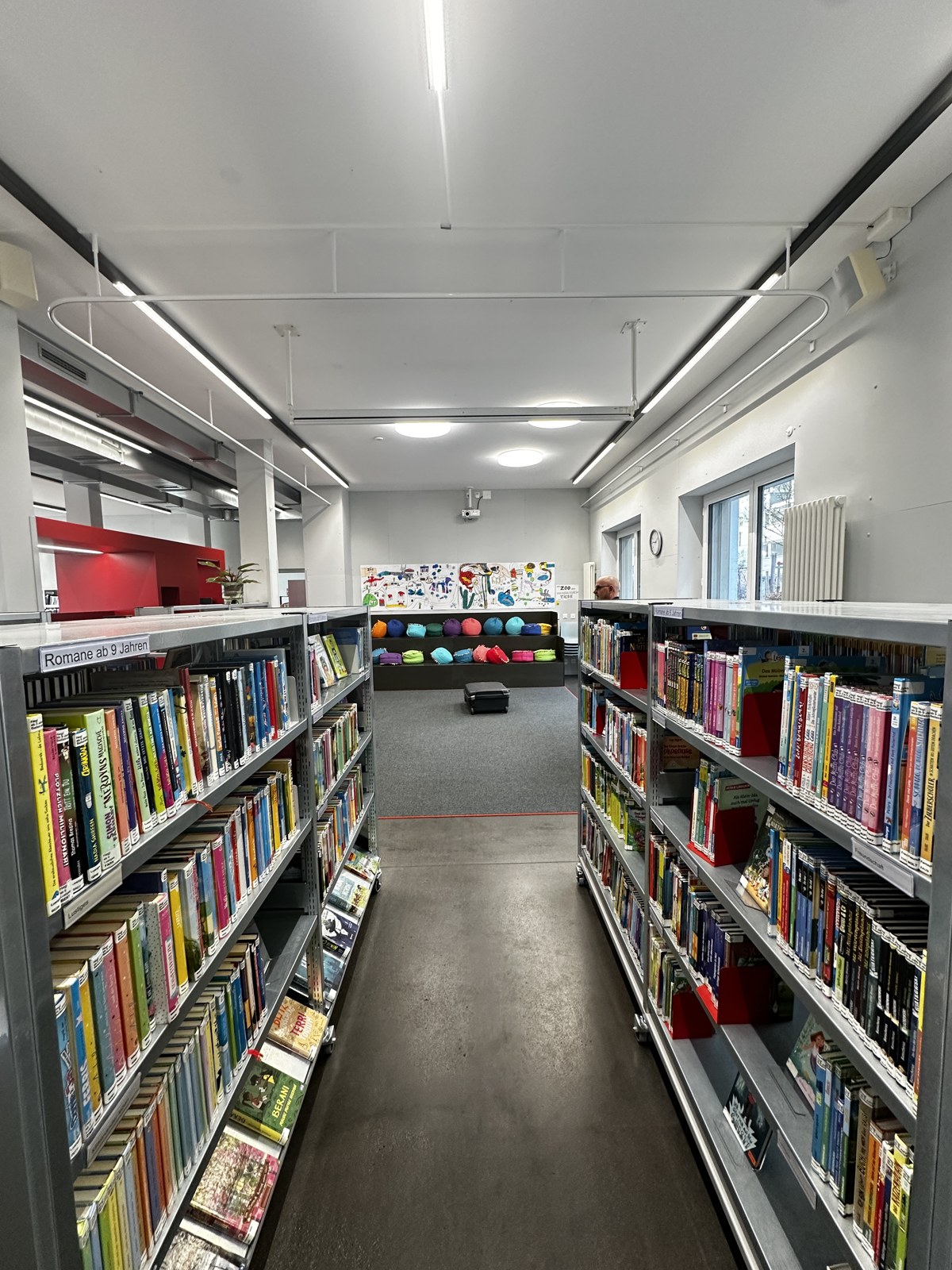 Bibliothek ohne Sicht- und Sonnenschutz – vorher