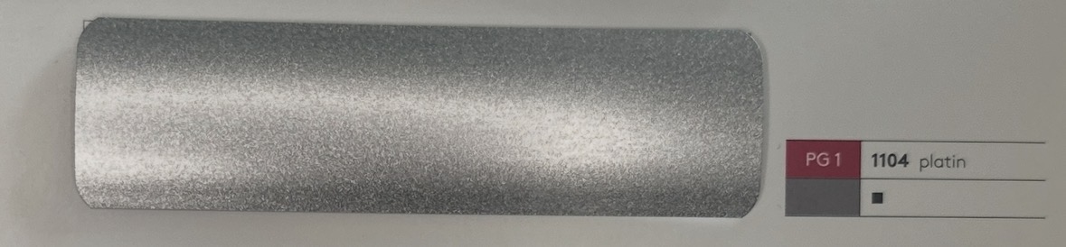 Alu-Jalousie 25 mm Metallic — Lamellenfarbe platin (Nr. 1104)