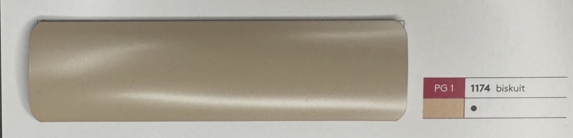 Alu-Jalousie 25 mm Sand & Greige — Lamellenfarbe biskuit (Nr. 1174)
