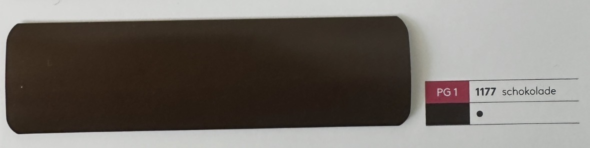 Alu-Jalousie 25 mm Struktur & Dekor — Lamellenfarbe schokolade (Nr. 1177)