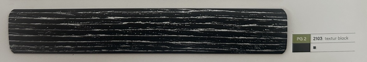 Alu-Jalousie 25 mm Holzstruktur — Lamellenfarbe textur black (Nr. 2103)