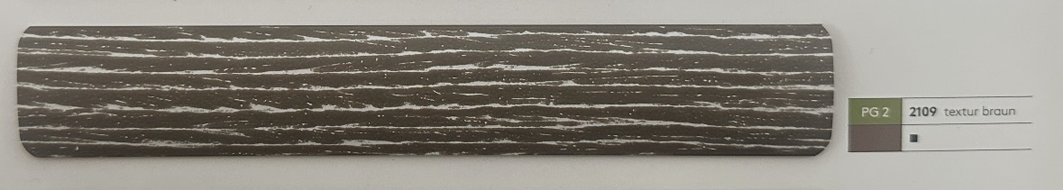 Alu-Jalousie 25 mm Holzstruktur — Lamellenfarbe textur braun (Nr. 2109)