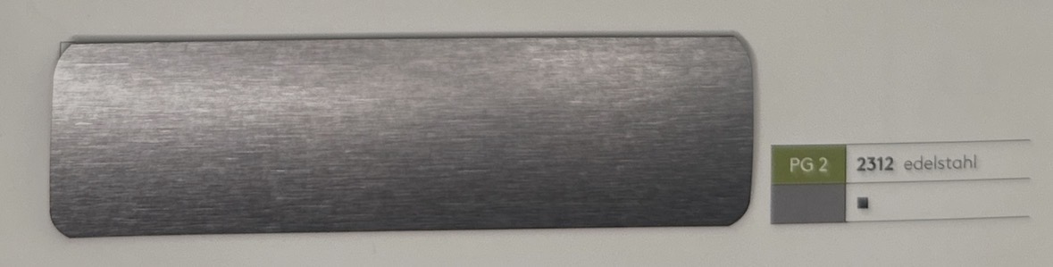 Alu-Jalousie 25 mm Metallic — Lamellenfarbe edelstahl (Nr. 2312)