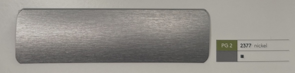 Alu-Jalousie 25 mm Metallic — Lamellenfarbe nickel (Nr. 2377)