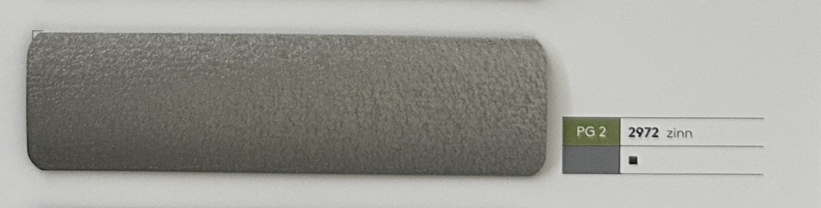 Alu-Jalousie 25 mm Silber & Grau — Lamellenfarbe zinn (Nr. 2972)