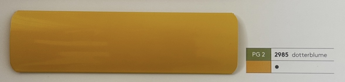 Alu-Jalousie 25 mm Gelb & Rot — Lamellenfarbe dotterblume (Nr. 2985)