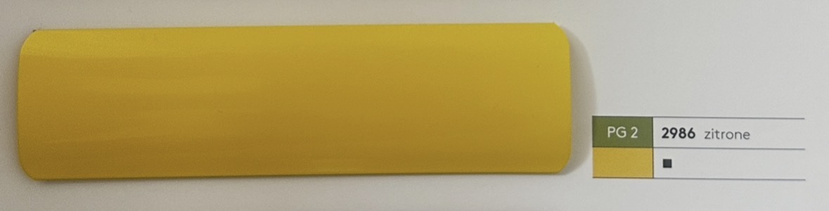 Alu-Jalousie 25 mm Gelb & Rot — Lamellenfarbe zitrone (Nr. 2986)