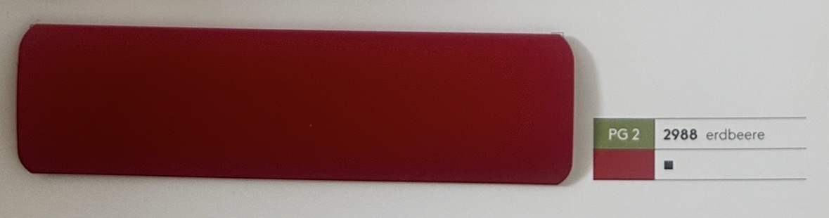 Alu-Jalousie 25 mm Gelb & Rot — Lamellenfarbe erdbeere (Nr. 2988)
