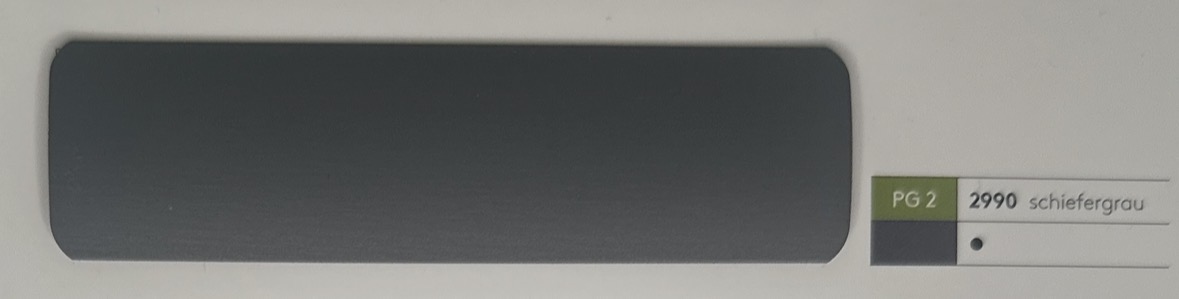 Alu-Jalousie 25 mm Anthrazit & Grau — Lamellenfarbe schiefergrau (Nr. 2990)