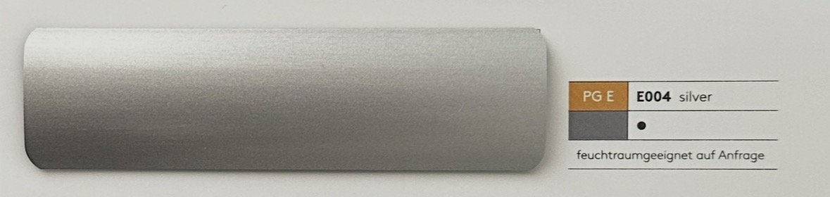Alu-Jalousie 25 mm Silber & Grau — Lamellenfarbe silver (Nr. E004)