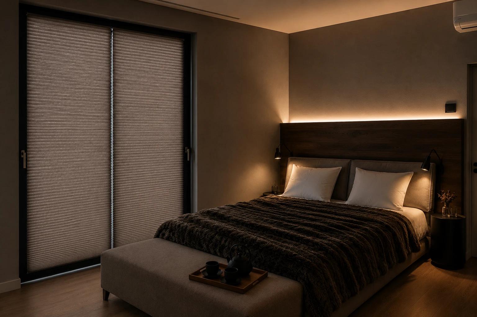 Plissee silver am Fenster montiert