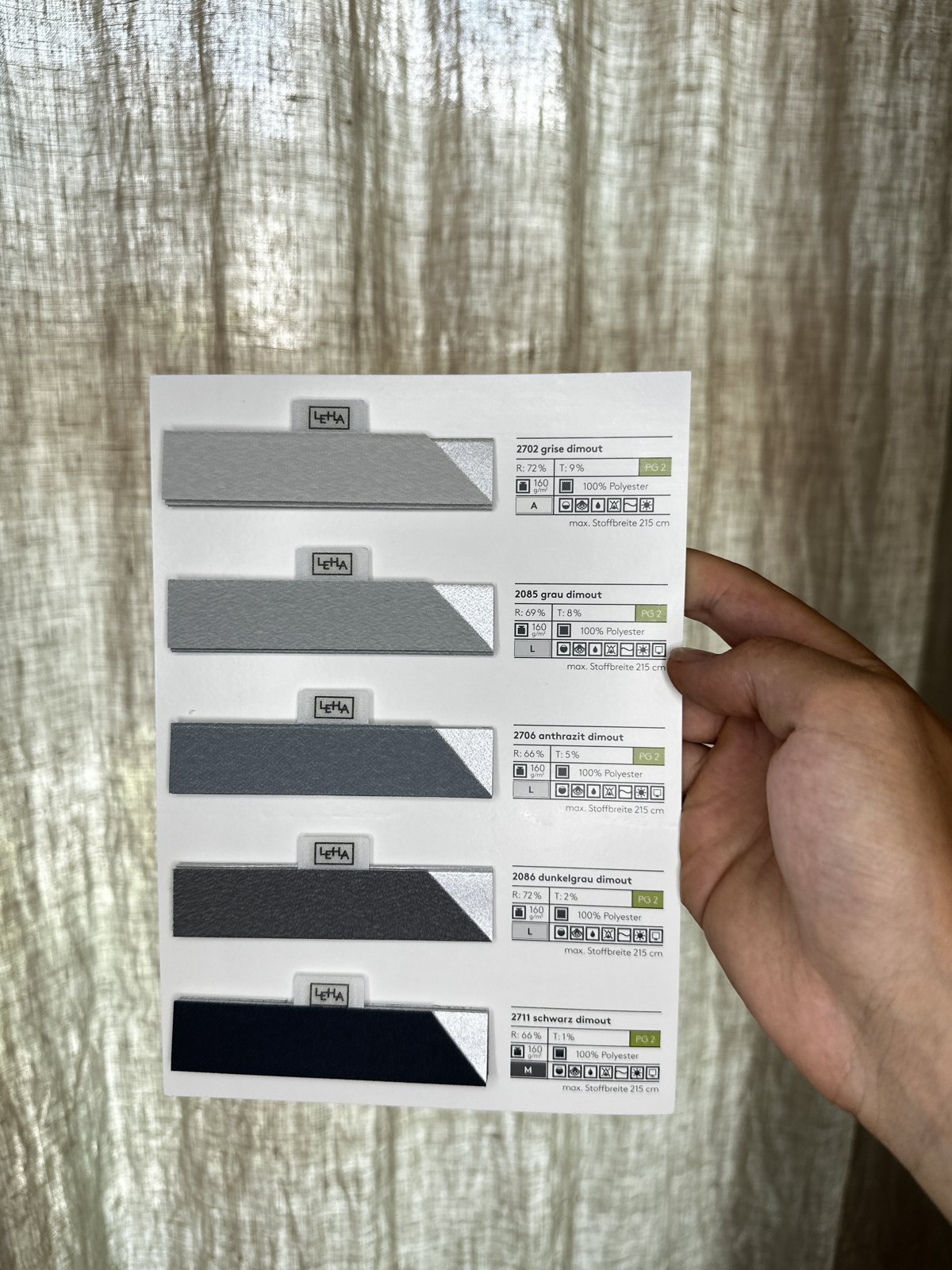 Plissee-Stoff dimout grau