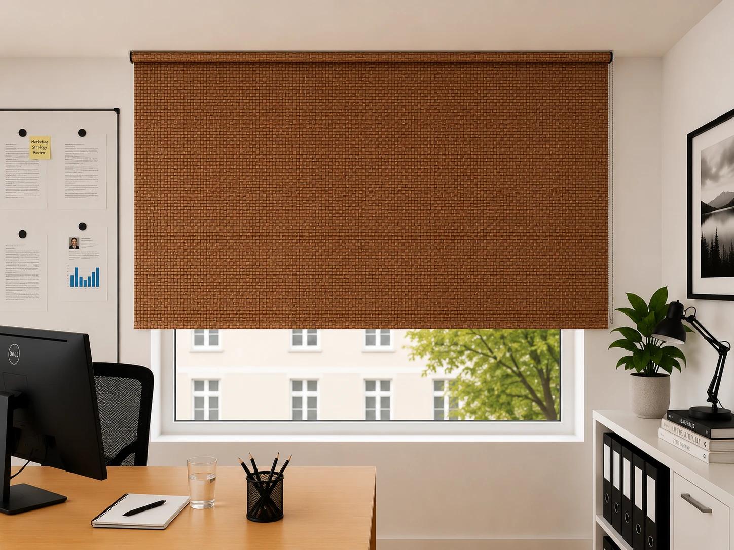 Rollo Struktur Ocker & Braun blickdicht — ocker