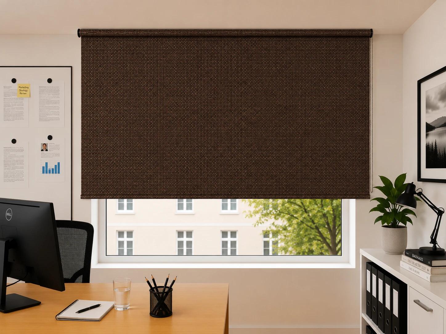 Rollo Struktur Ocker & Braun blickdicht — schokolade
