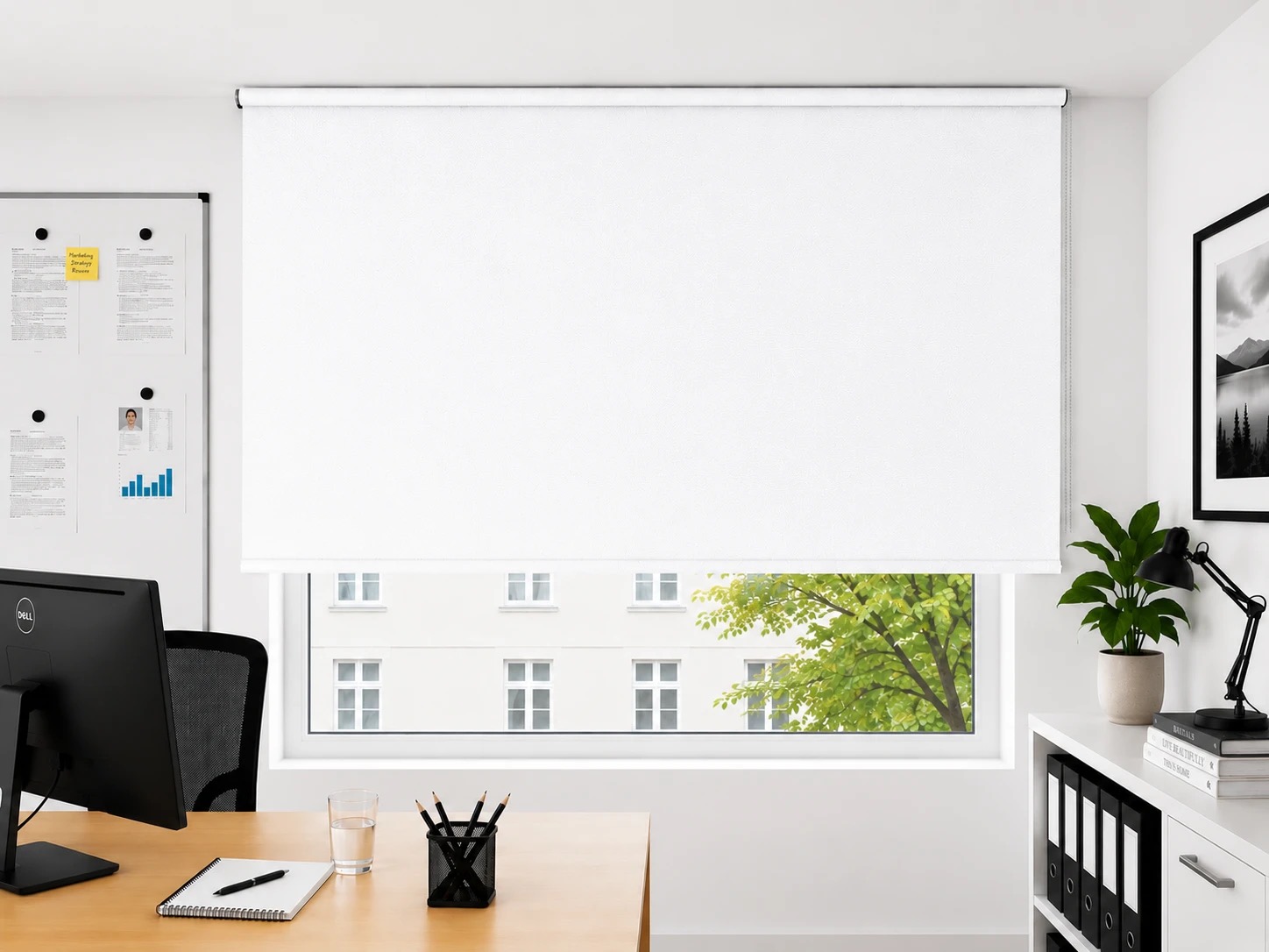 Rollo Uni Weiss & Sand halbtransparent — schneeweiß
