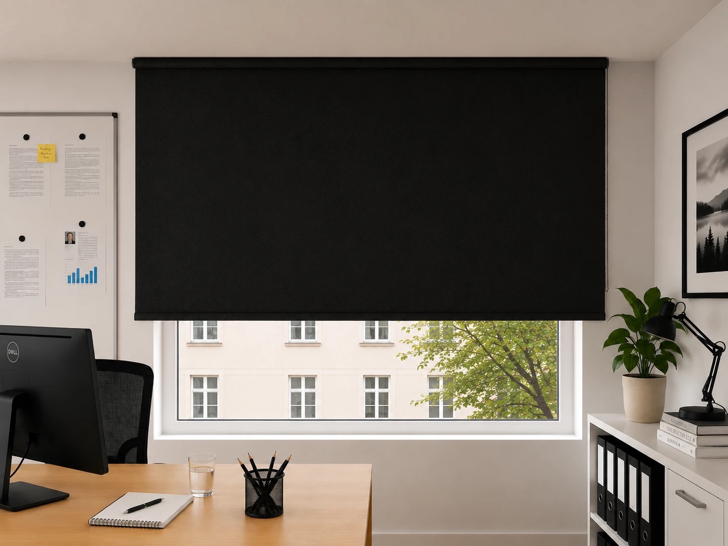 Rollo Uni Beige & Braun blickdicht — schwarz