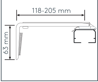Variabler Befestigungsträger für Wandmontage für 250 mm Lamelle, Set bestehend aus VJ-WM3 und Befestigungsclip Ersatzteil