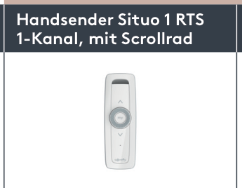 Handsender Situo 1 RTS (1-Kanal, Scrollrad) Ersatzteil