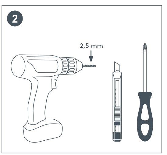 Schritt 2: Werkzeug — Akkuschrauber mit 2,5-mm-Bohrer, Cutter und Kreuzschraubenzieher