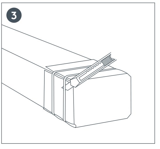 Schritt 3: Verpackung an der Stirnseite öffnen