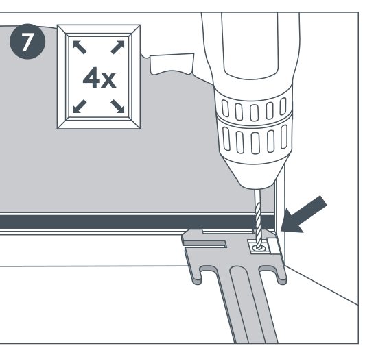Schritt 7: Mit der Bohrhilfe in die Glasleiste bohren, Bohrer 2,5 mm