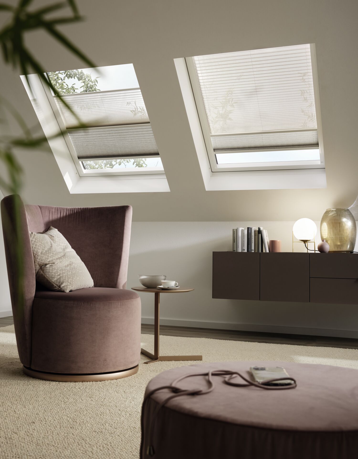 Plissee Wohnzimmer — klare Linien