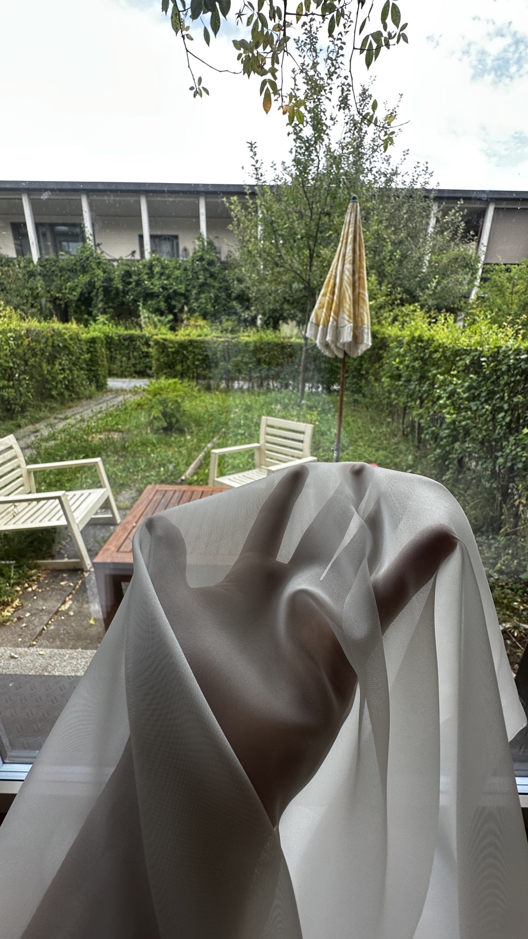 Raffrollo-Stoff Voilette III in Ecru — Nahaufnahme